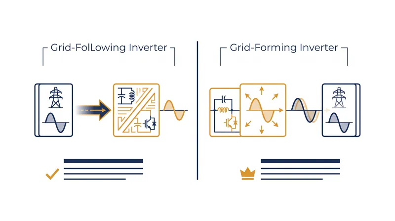 Unlike older grid-following models, grid-forming inverters actively set the voltage and frequency, acting as leaders rather than followers.