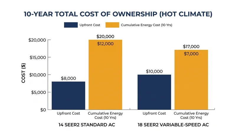 While high-efficiency units cost more upfront, their long-term energy savings can offset the initial premium in extreme climates.