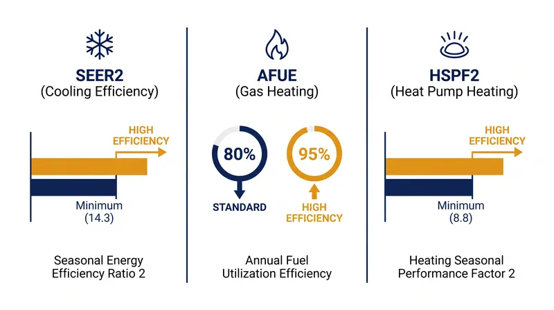 The baseline federal minimums for residential HVAC efficiency.