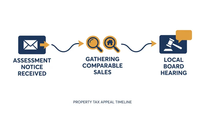 The typical timeline and steps required to successfully appeal a property tax assessment.