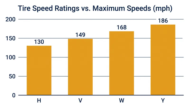 Speed ratings indicate a tire's ability to dissipate heat and maintain structural integrity at sustained high velocities.