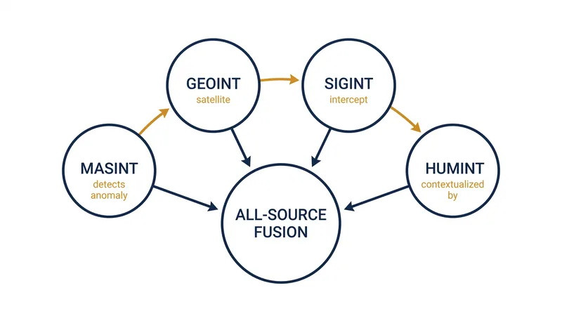 Cross-cueing allows a tip from one intelligence discipline to direct the sensors of another, resolving the limitations of single-source data.