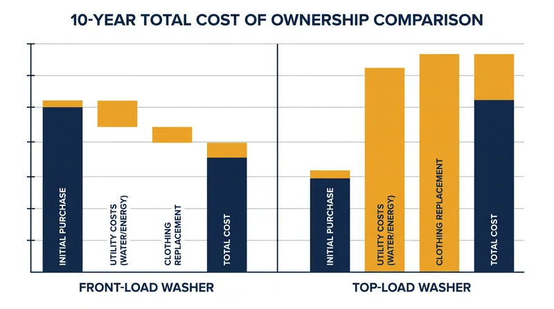 While front-loaders cost more upfront, their water efficiency and fabric preservation lower the total cost of ownership over a decade.