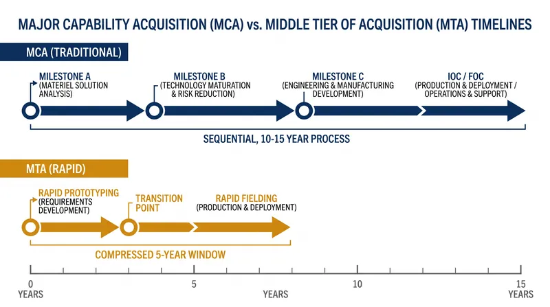 Comparing the deliberate milestone structure of the MCA against the statutory five-year limit of the MTA.