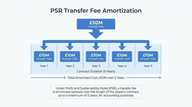 Amortization allows clubs to spread the guaranteed cost of a transfer over the length of the player's contract.