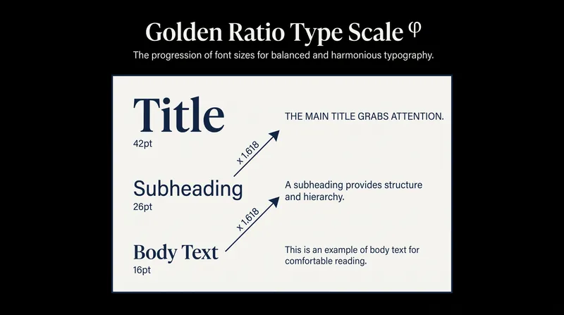 Multiplying a base font size by 1.618 creates a mathematically consistent and visually pleasing typographic hierarchy.