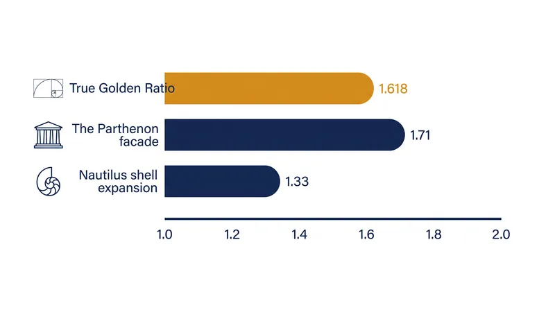 Rigorous measurements show that famous historical and natural examples deviate significantly from the true 1.618 proportion.