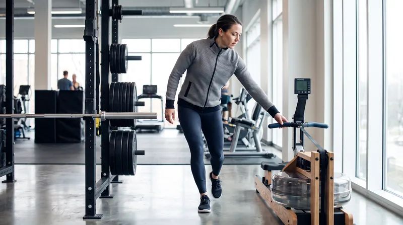 Low-impact cardio options like rowing or cycling cause less eccentric muscle damage than running, preserving lower-body strength gains.