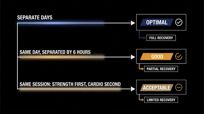 Evidence-based scheduling guidelines for combining cardiovascular and resistance training.