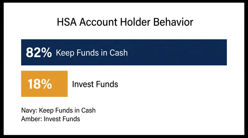 Despite the tax advantages of investing, 82% of HSA holders keep their balances entirely in cash.
