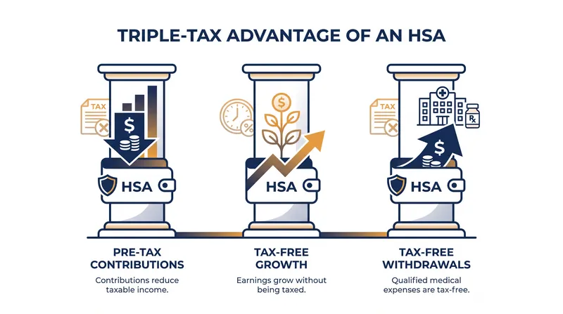 The HSA is the only account in the U.S. tax code that offers a three-tiered tax shelter.