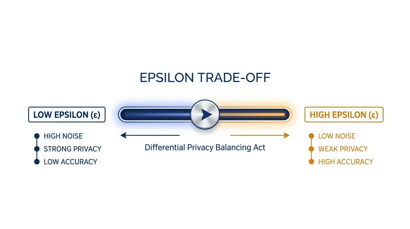 The privacy budget, or epsilon, dictates the balance between data accuracy and individual anonymity.