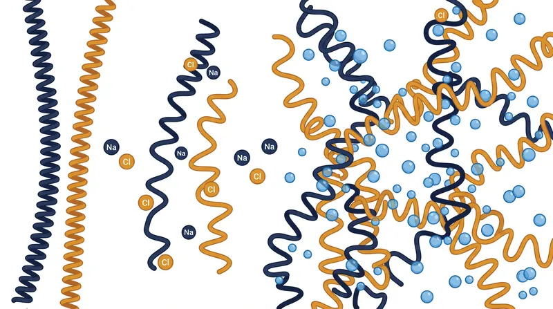 Salt ions disrupt the bonds in muscle proteins, causing them to unwind and trap moisture.