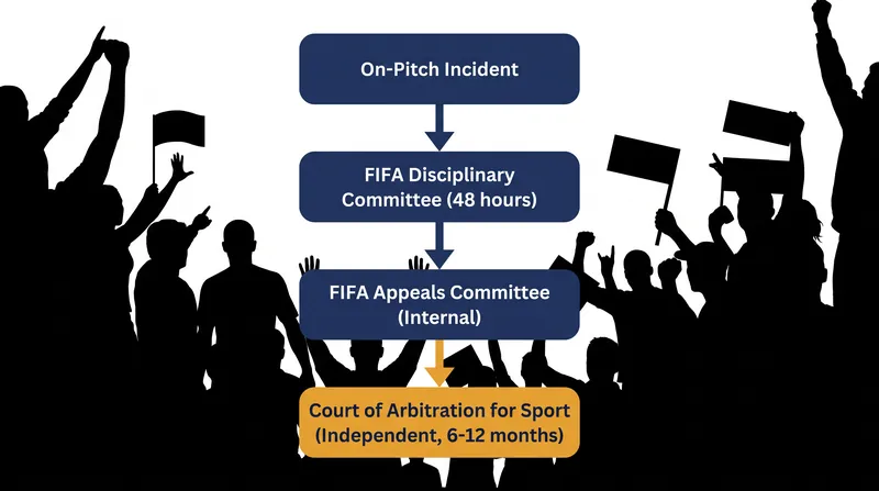 The tiered architecture of global football's justice system.