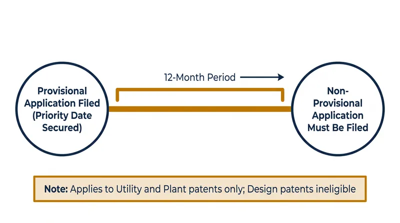 Provisional applications act as a 12-month placeholder to secure a filing date, but they are not available for design patents.