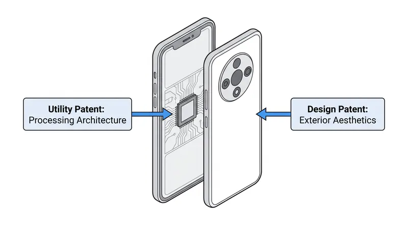 Many consumer products utilize a dual-track strategy, protecting function with a utility patent and appearance with a design patent.