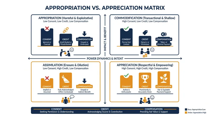 The three pillars of cultural appreciation require active engagement with the source community.
