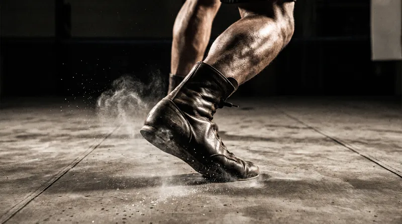 The kinetic chain begins with a forceful push-off from the rear foot.