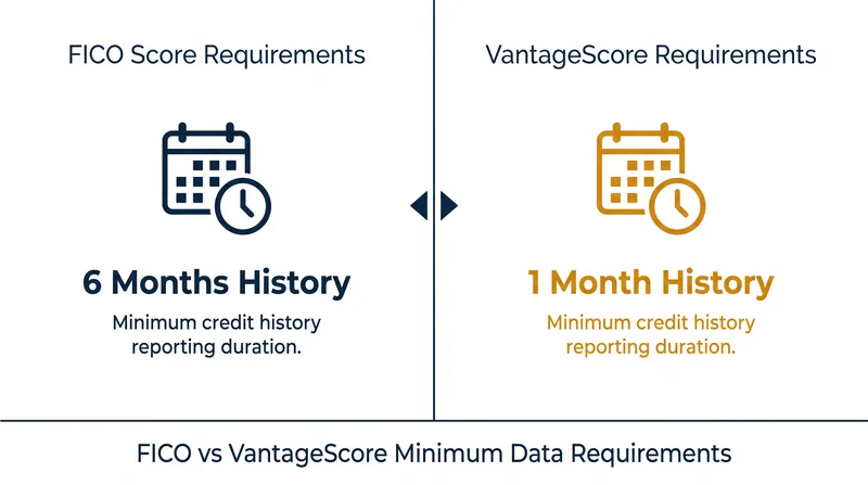 VantageScore can generate a credit profile much faster than FICO, requiring only one month of history.