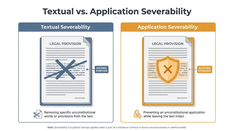 Courts can sever a statute by striking text or by limiting how the law is applied.