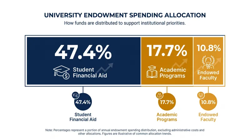 Nearly half of all endowment withdrawals are legally restricted to funding student financial aid.
