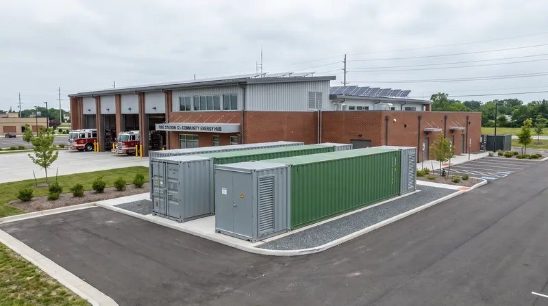 Battery storage systems capture excess solar production to deploy during grid outages.