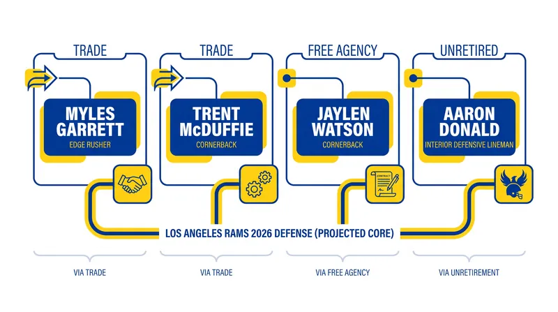 The Rams' front office aggressively overhauled their defense during the 2026 offseason.