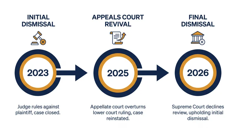 The lawsuit bounced between federal courts for three years before its final dismissal on remand.
