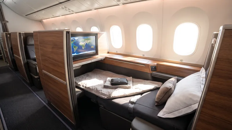 The new Flagship Suite replaces legacy first class with a high-density, privacy-focused business cabin.
