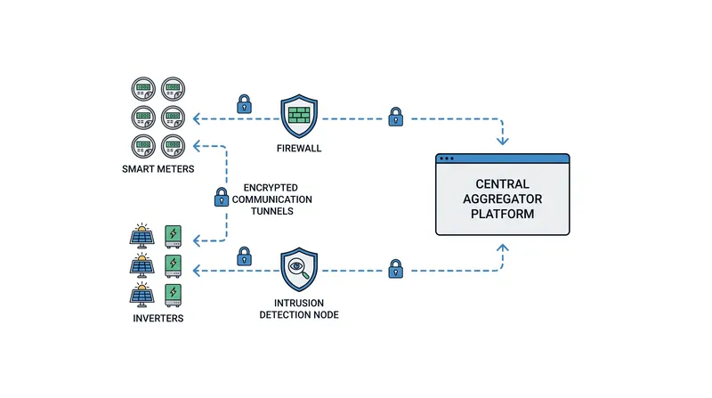 Securing a virtual power plant requires robust encryption to protect the grid from coordinated cyber intrusions.
