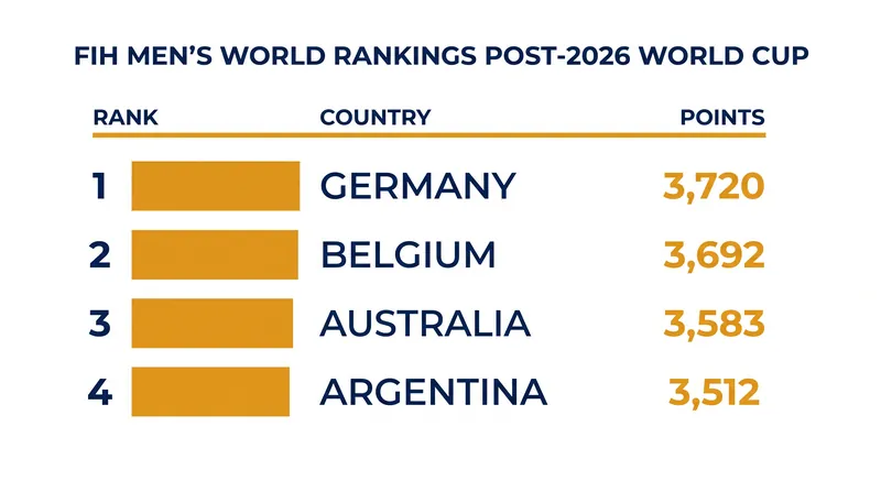 The updated FIH Men's World Rankings feature razor-thin margins at the top.