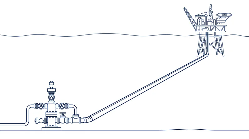 Tie-backs treat the ocean floor as a transit route, routing raw fluids to existing platforms with spare capacity.