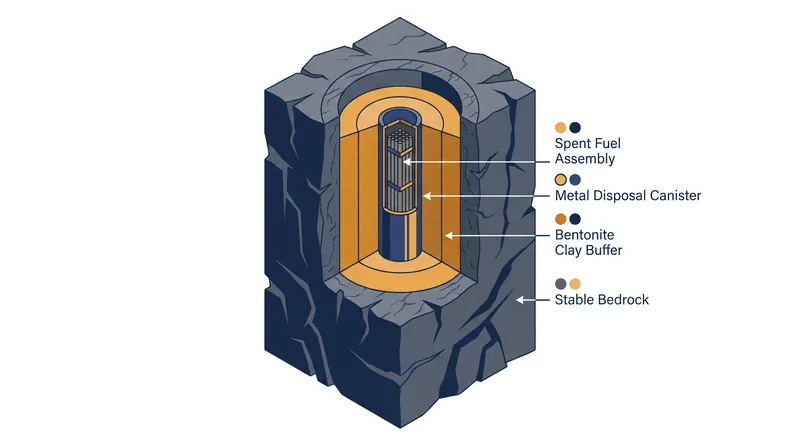 Deep geological repositories rely on a multiple-barrier system to isolate high-level waste from the biosphere for tens of thousands of years.