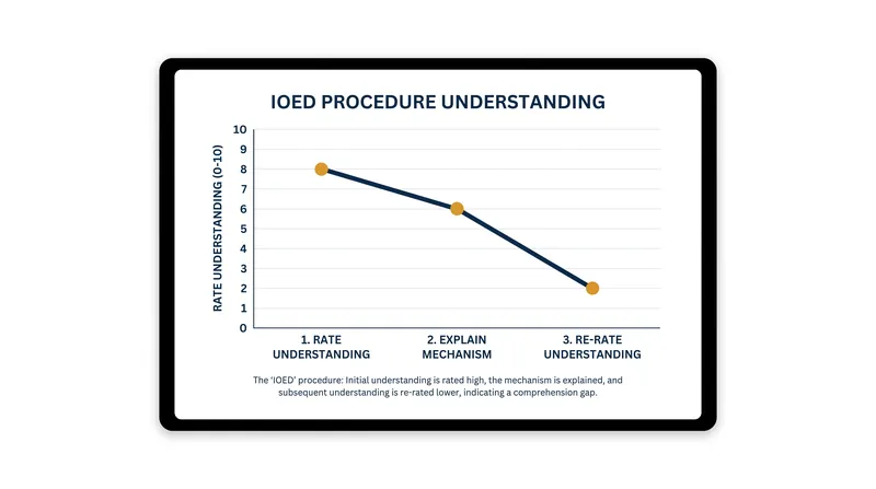 The standard three-step procedure used by cognitive scientists to expose the illusion of explanatory depth.