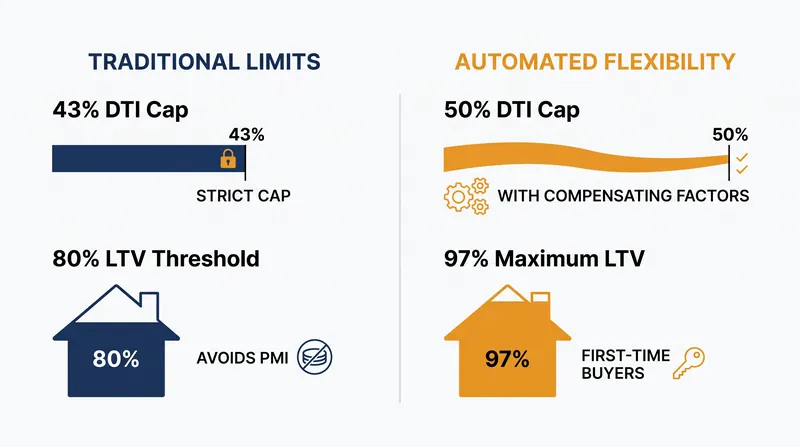 How automated systems stretch traditional DTI and LTV boundaries.