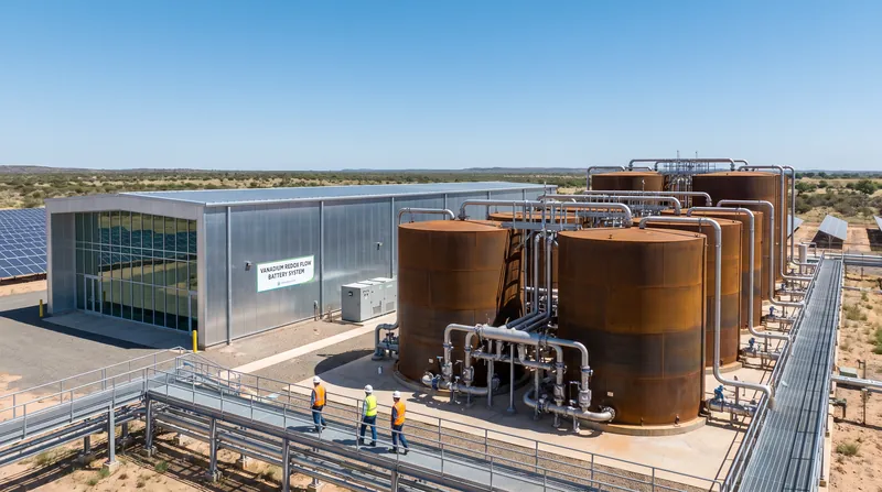 Flow batteries decouple power and capacity, utilizing massive external tanks to store liquid electrolyte.