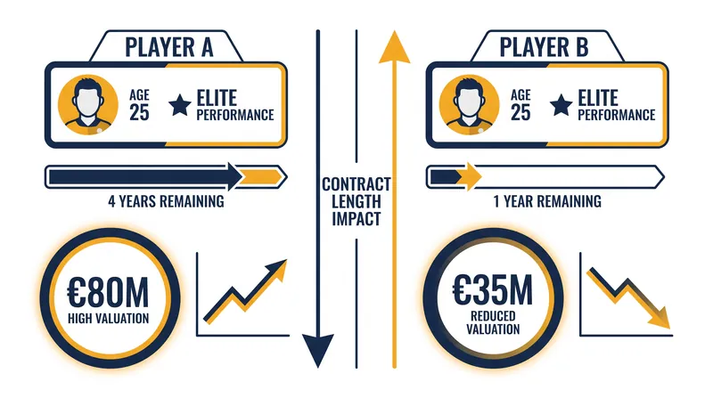 The length of a player's remaining contract is a massive driver of their transfer fee.