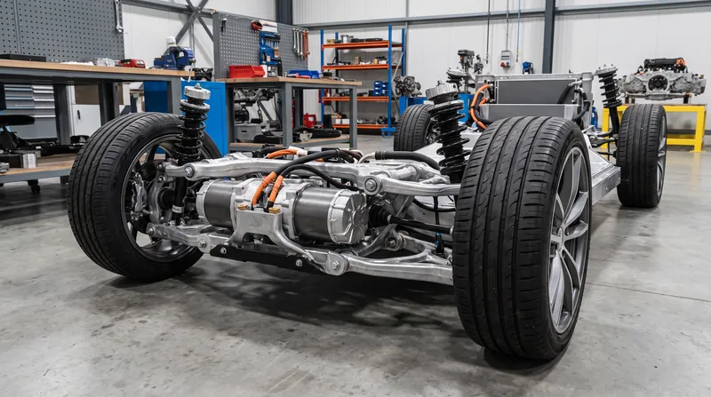 The absence of a large internal combustion engine allows electric vehicles to utilize more complex suspension geometries.