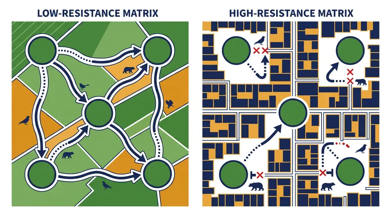The success of stepping-stone habitats depends entirely on the permeability of the surrounding human-dominated matrix.
