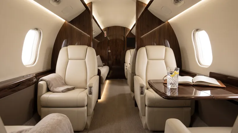 The Bombardier Challenger 3500 provides a stand-up cabin and transcontinental range for longer journeys.