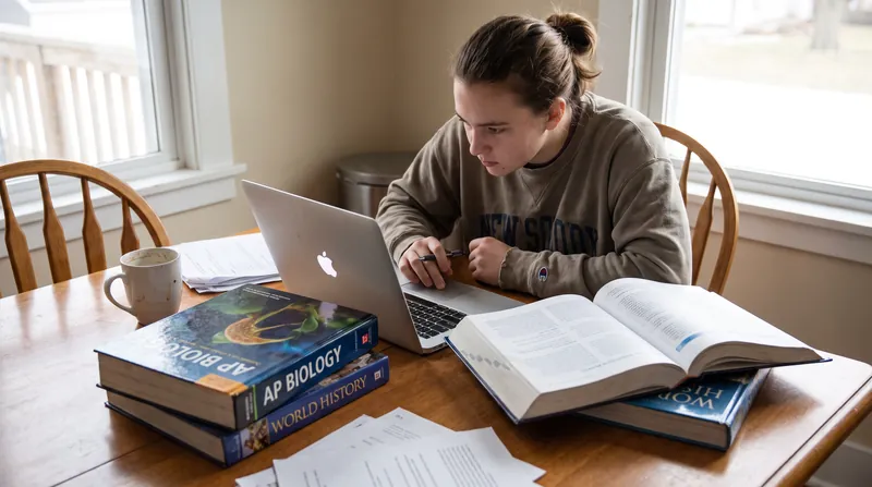 Students must balance high school requirements with the increased academic rigor of college coursework.