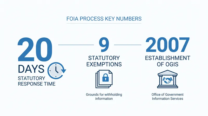 Key figures defining the structural mechanics of the FOIA process.