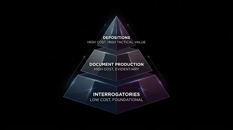 Litigators sequence discovery tools to build a factual foundation before conducting expensive live depositions.