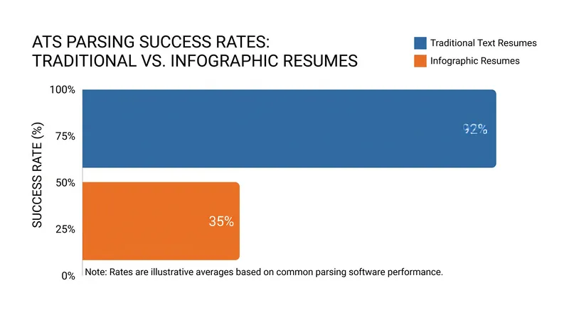Complex visual layouts significantly reduce the accuracy of data extraction by Applicant Tracking Systems.
