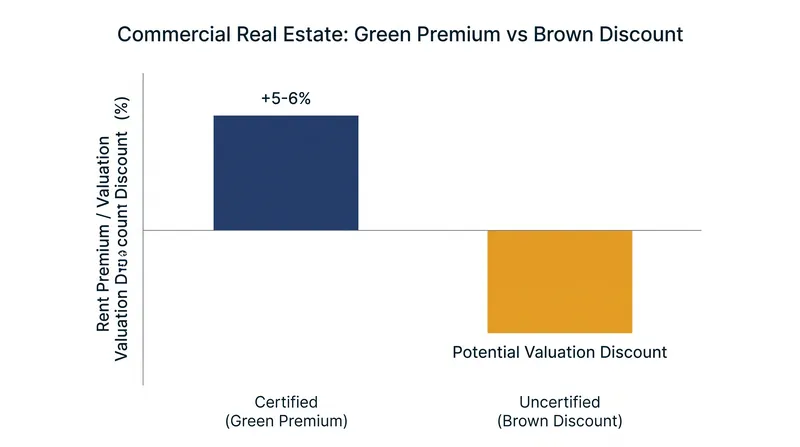 The market is shifting from rewarding certified buildings with a premium to penalizing uncertified buildings with a discount.
