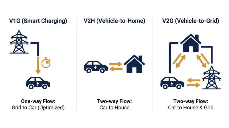 The three tiers of EV energy management dictate how and where power can flow.