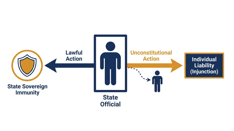 The Ex parte Young doctrine relies on the legal fiction that an official acting unconstitutionally is no longer acting on behalf of the state.
