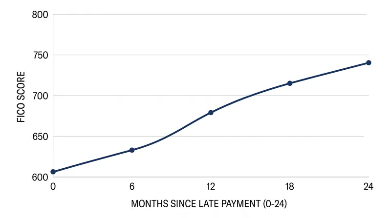 While a late payment remains on a credit report for seven years, its mathematical impact on the FICO score decays significantly over time.