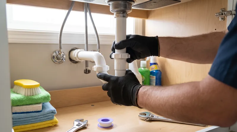Modern P-traps exit horizontally into a vented wall pipe to prevent the siphoning issues that plagued older S-trap designs.