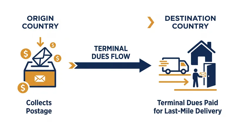 Terminal dues compensate the destination country for the cost of last-mile delivery.